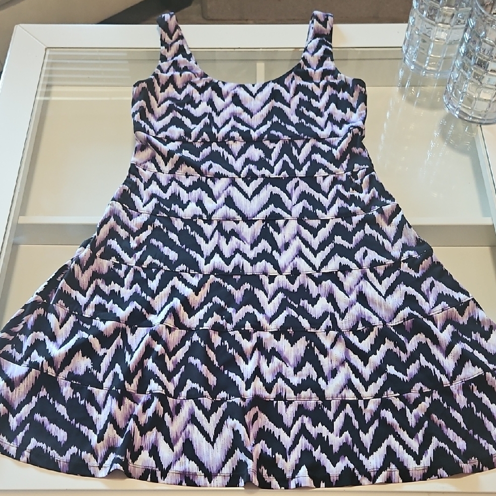 Dress Barn Black and White Sleeveless Fit and Flare Dress